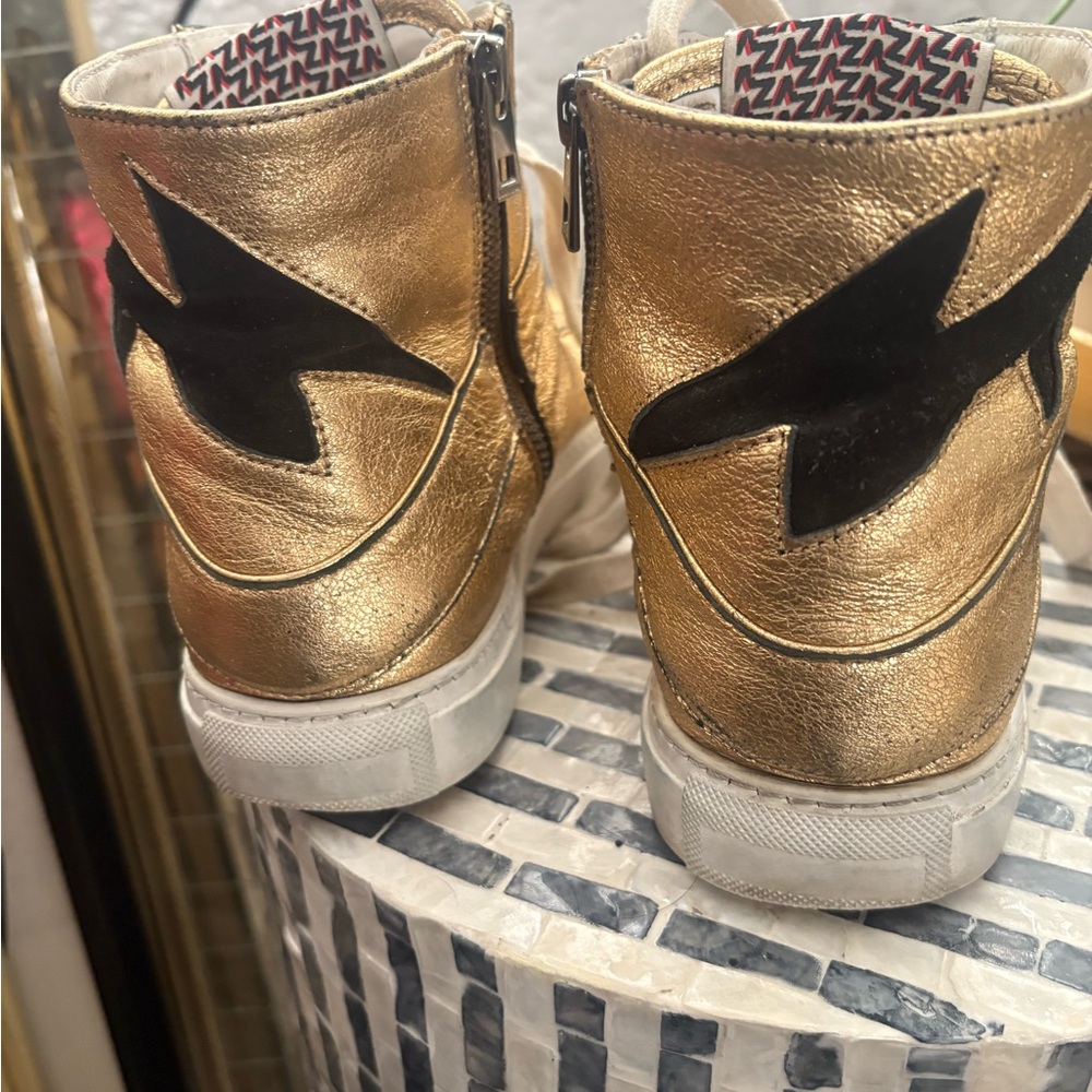 Zadig & Voltaire Gold High Flash Sneakers‎ size 39 - Picture 13 of 16